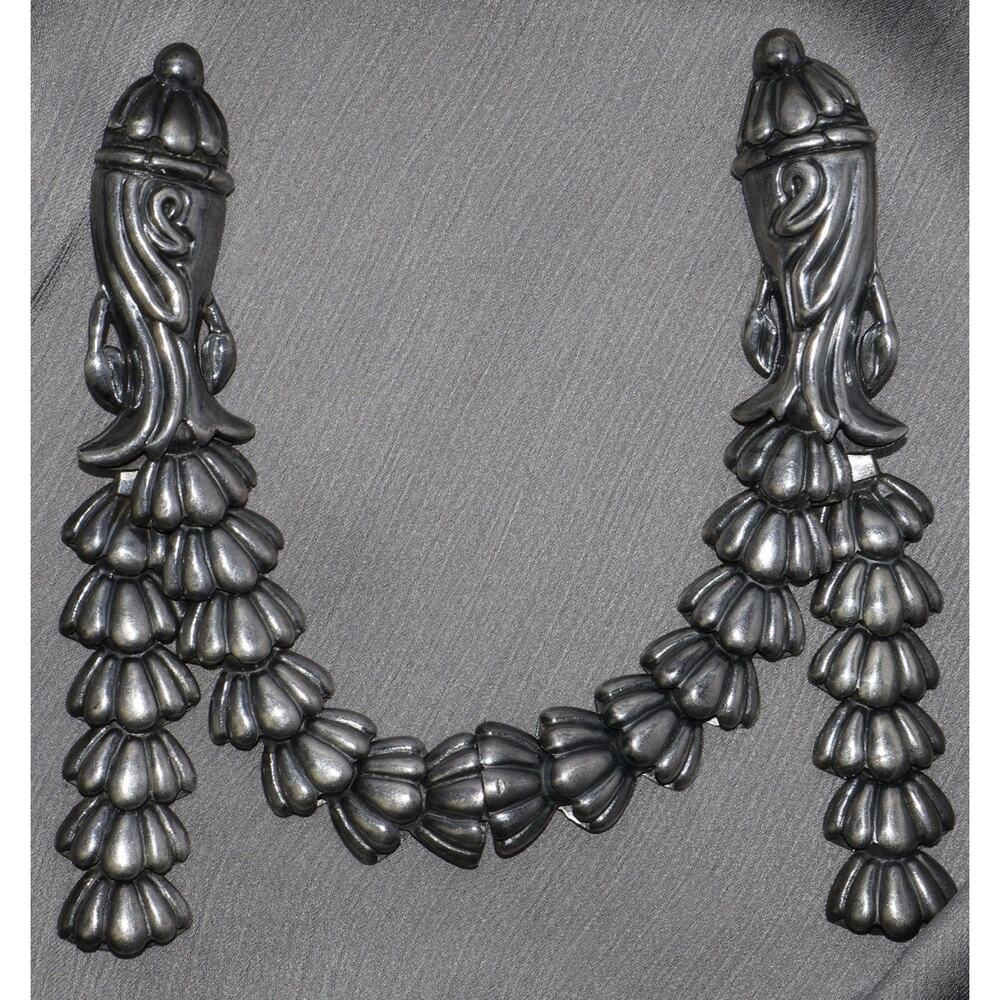 Vintage Mexico Linked Pair Castillo Sterling Silver Brooch 78.9G / 4.4in - Picture 3 of 5